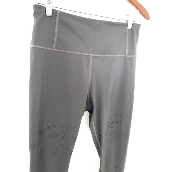 Athleta Persistence Taupe Laser Cut 7/8 High Rise Stretch Workout Leggings Sz M - Picture 9 of 10